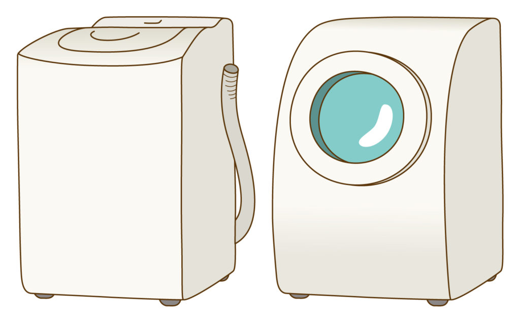 縦型洗濯機とドラム式洗濯機のイラスト